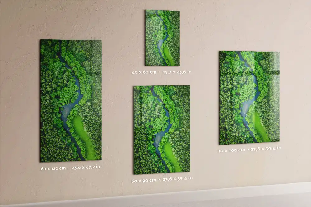 Nástěnná magnetická tabule s motivem lesní řeky