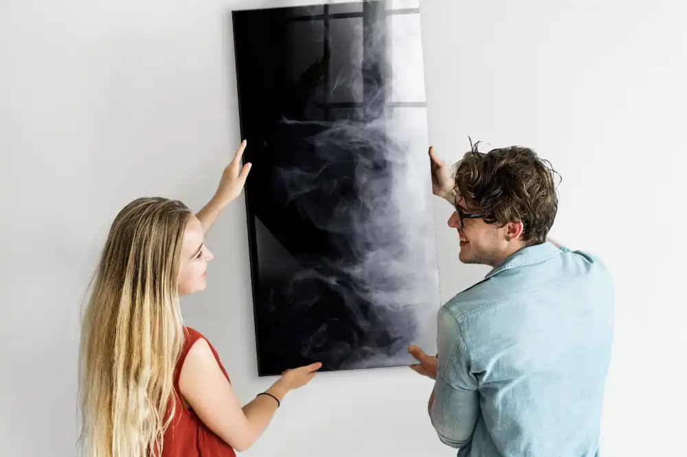 Skleněná magnetická tabule s motivem kouřových vleček