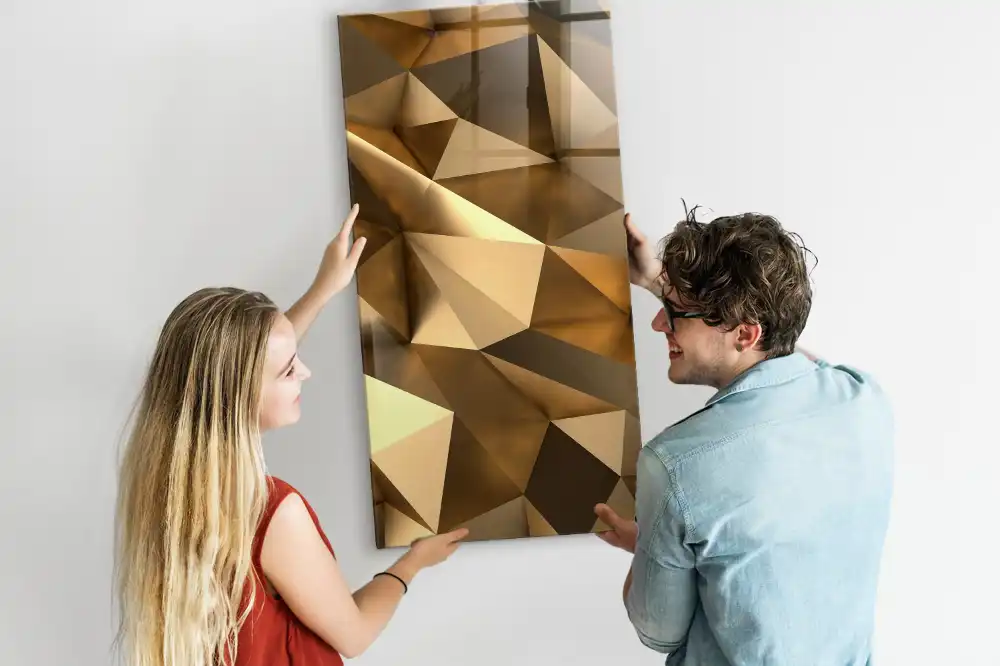 Magnetická nástěnka s motivem trojrozměrné abstrakce