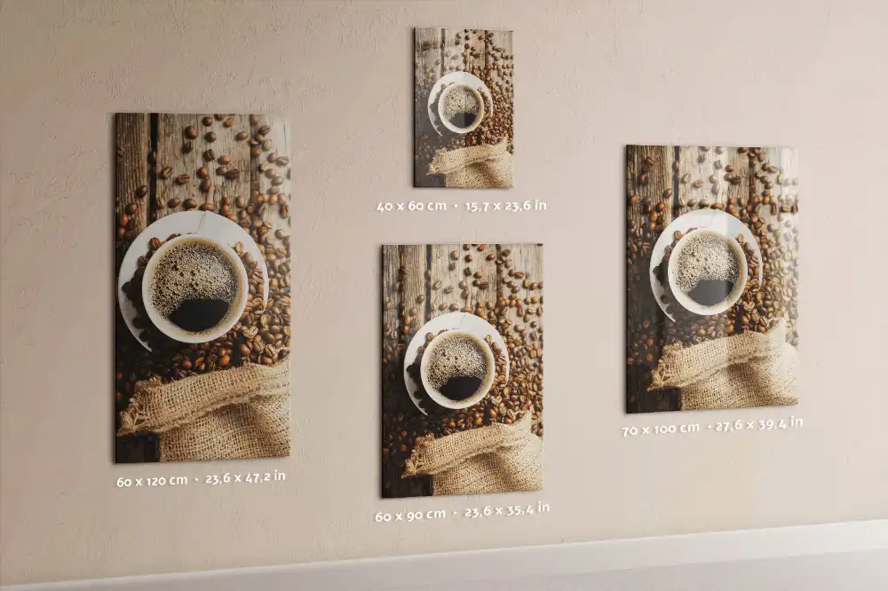 Skleněná magnetická tabule s motivem šálku kávy