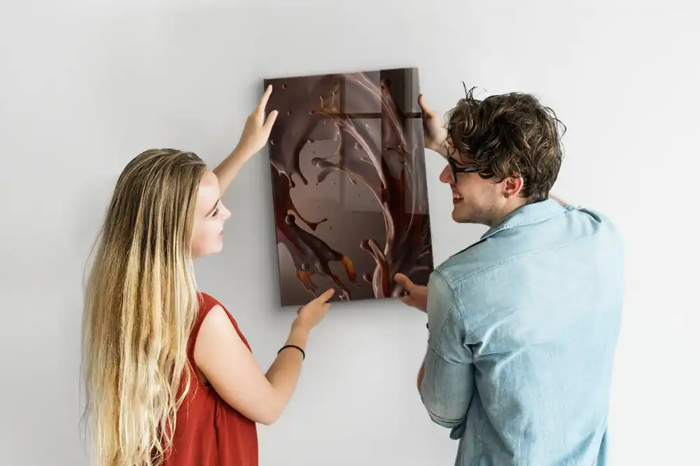 Skleněná magnetická tabule v barvě čokoládové mléko