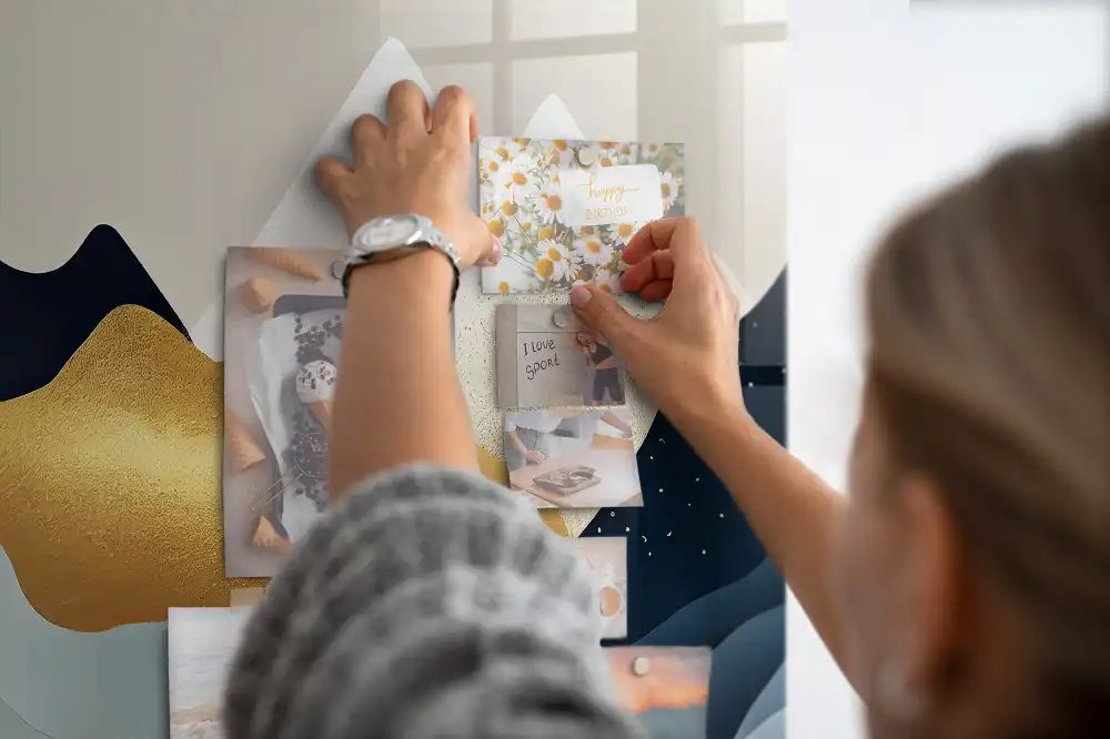 Magnetická tabule s motivem abstraktní krajiny