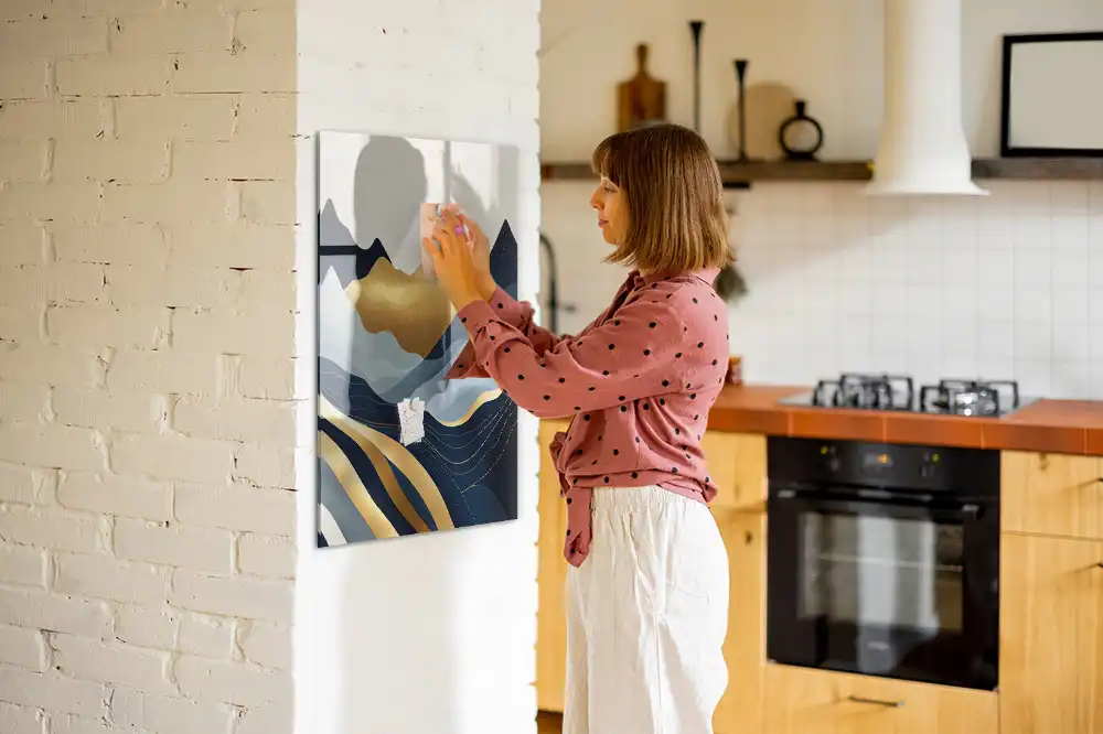 Magnetická tabule s motivem abstraktní krajiny