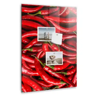 Skleněná magnetická tabule s motivem chilli papriky