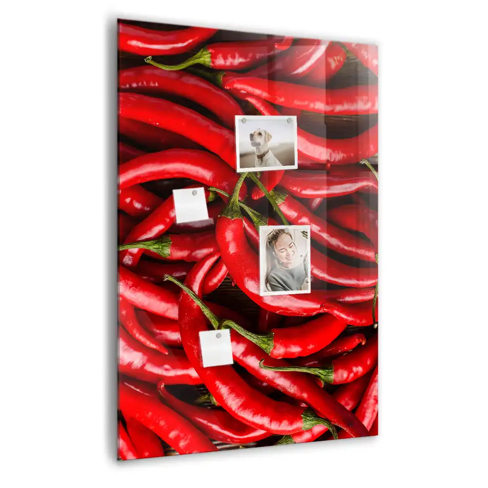 Skleněná magnetická tabule s motivem chilli papriky