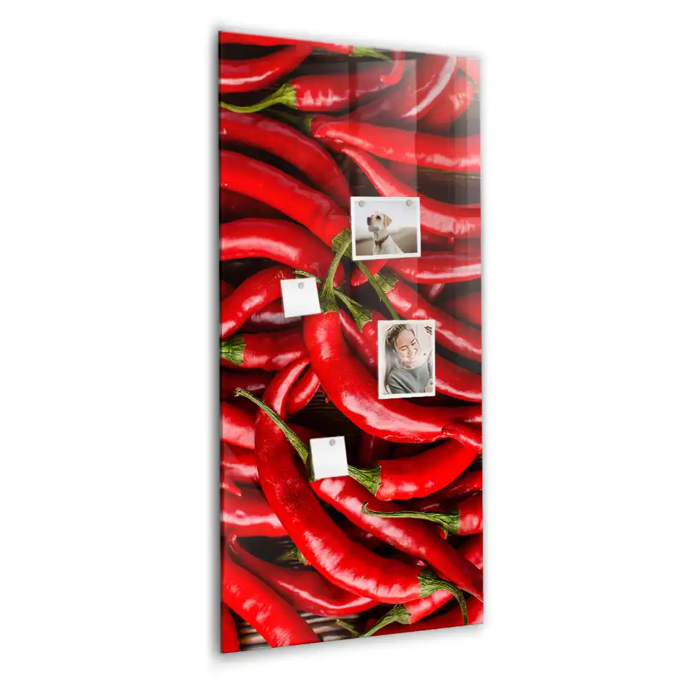 Skleněná magnetická tabule s motivem chilli papriky