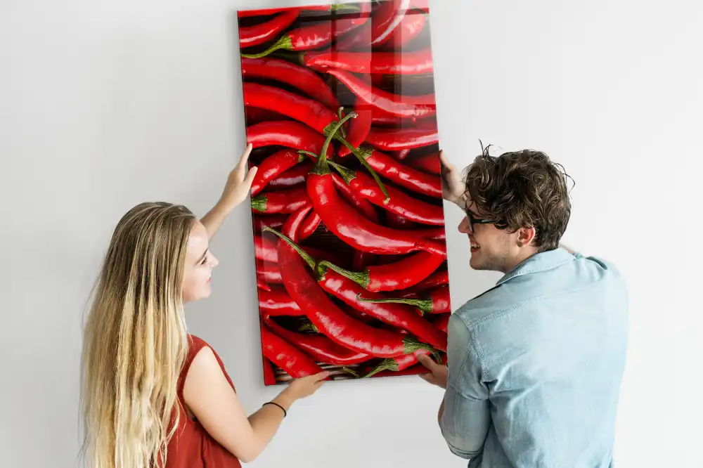 Skleněná magnetická tabule s motivem chilli papriky