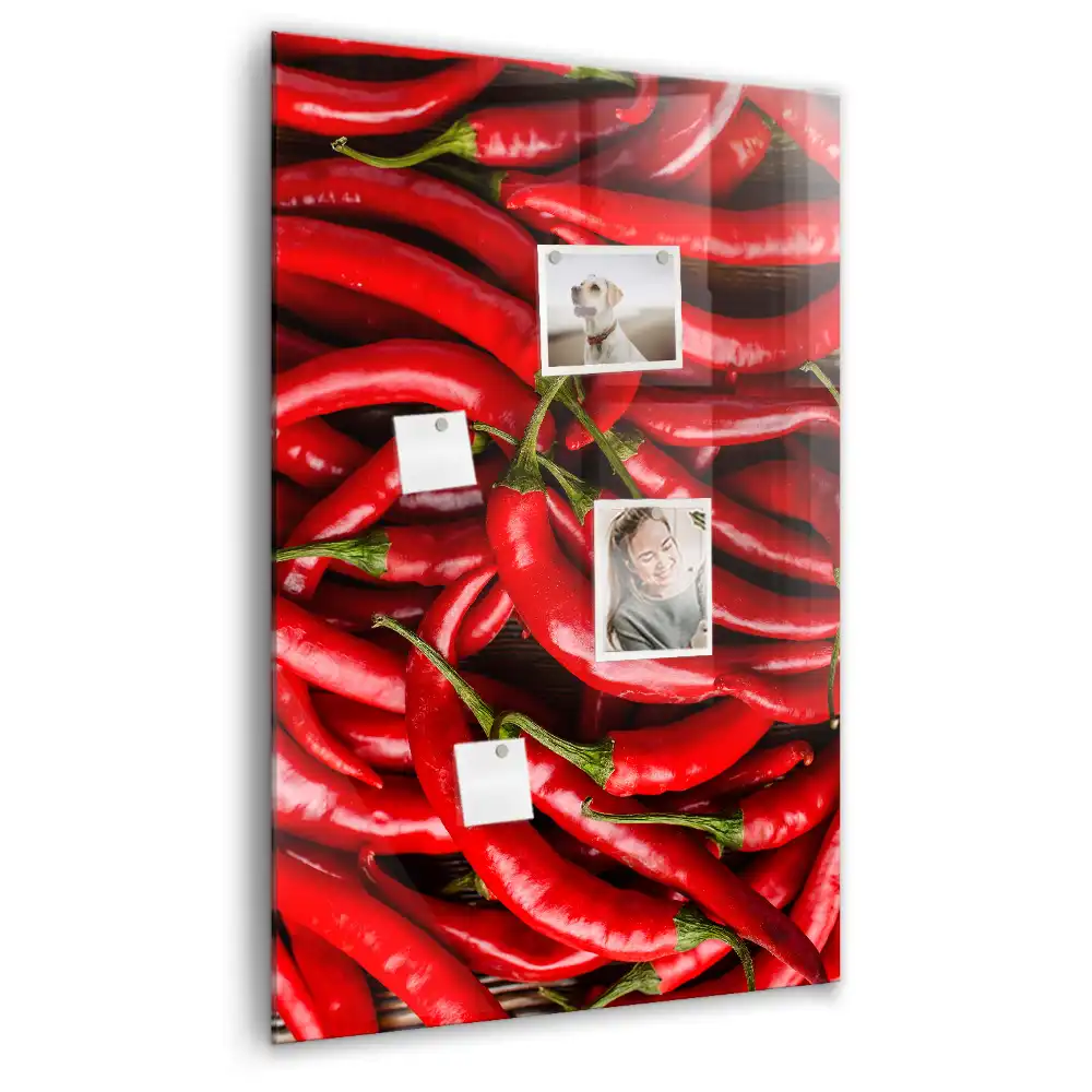 Skleněná magnetická tabule s motivem chilli papriky