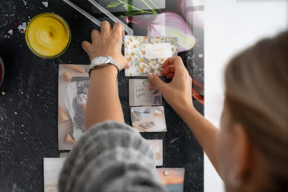 Nástěnná magnetická tabule s motivem přísad na pizzu