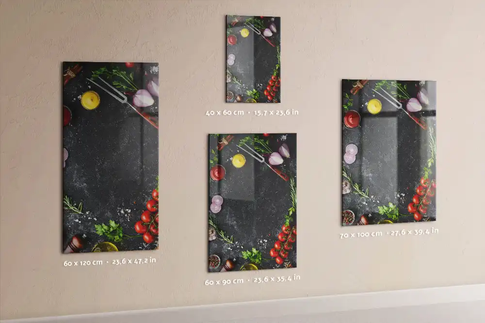 Nástěnná magnetická tabule s motivem přísad na pizzu