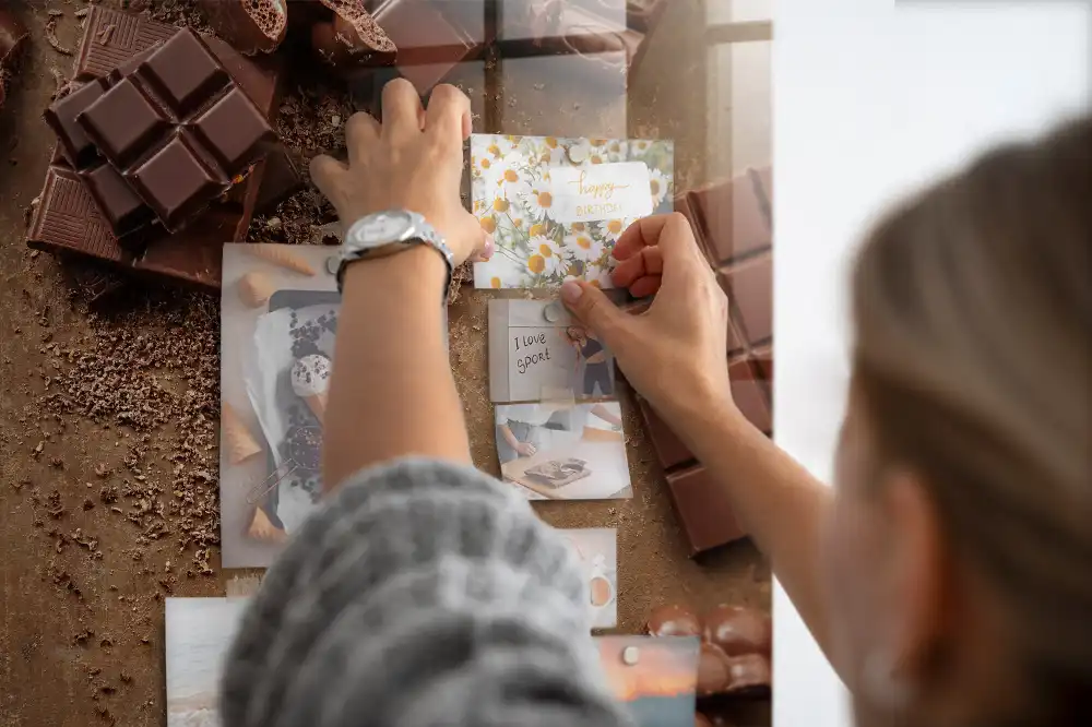Skleněná magnetická tabule ve tvaru tabulky čokolády