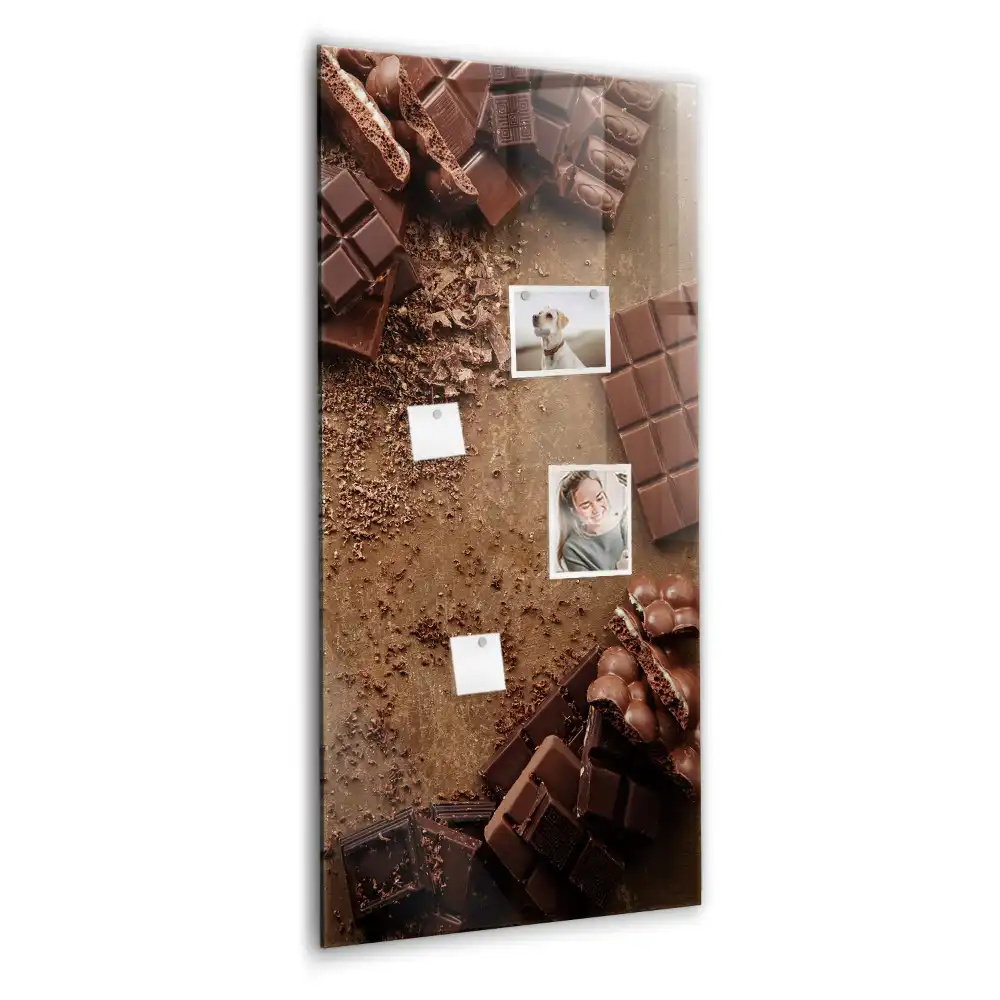 Skleněná magnetická tabule ve tvaru tabulky čokolády
