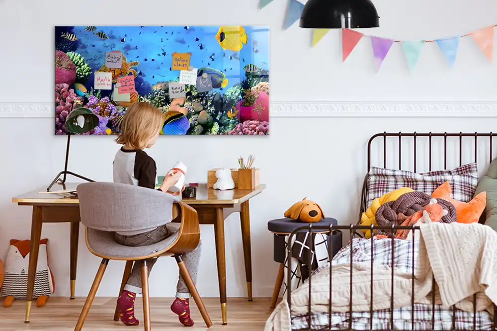 Skleněná magnetická tabule s motivem podvodního světa