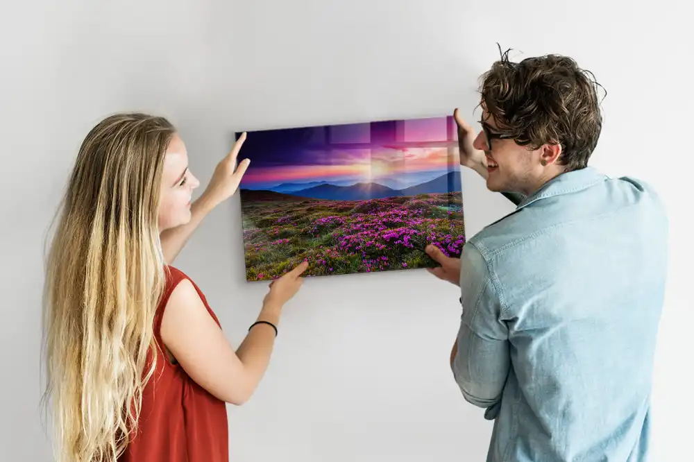 Magnetická tabule Květiny při východu slunce