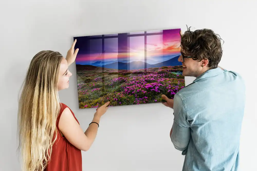 Magnetická tabule Květiny při východu slunce