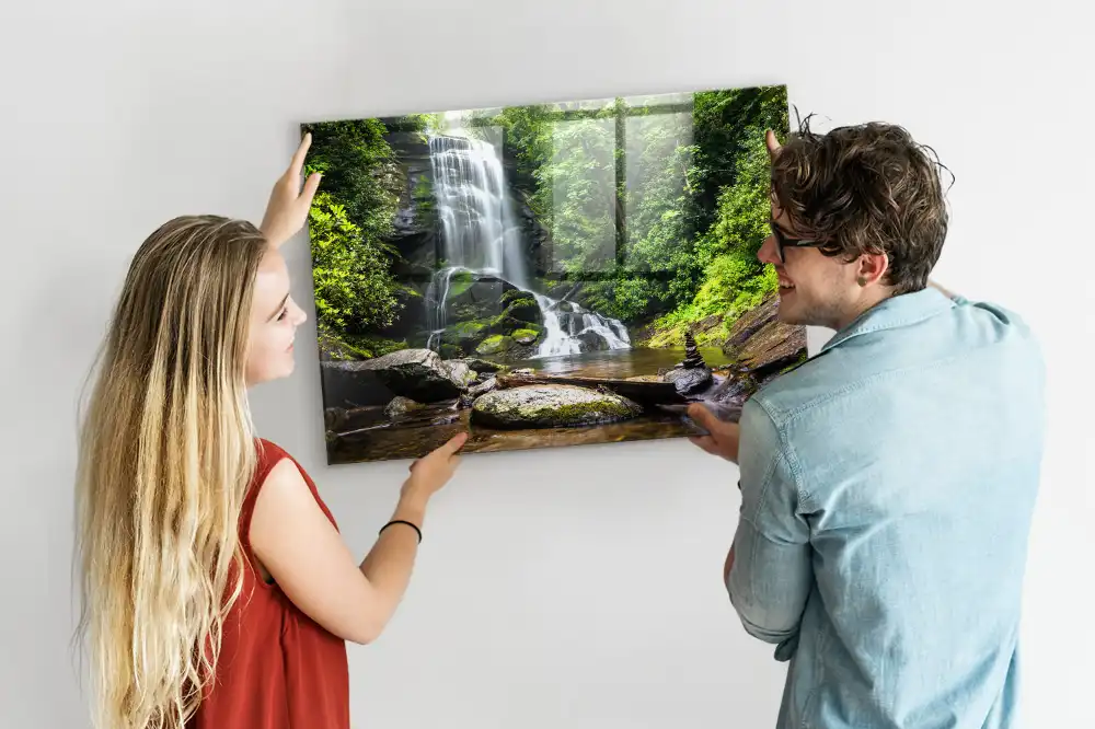 Magnetická tabule na zeď s motivem lesa a vodopádu