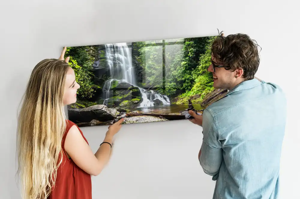 Magnetická tabule na zeď s motivem lesa a vodopádu