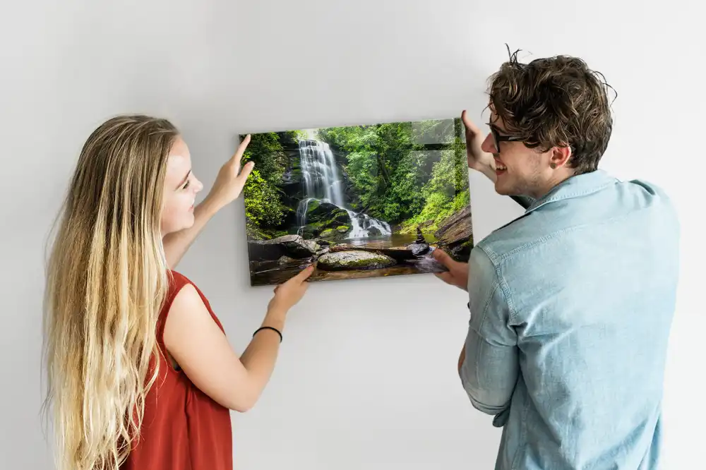 Magnetická tabule na zeď s motivem lesa a vodopádu