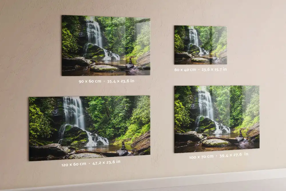 Magnetická tabule na zeď s motivem lesa a vodopádu