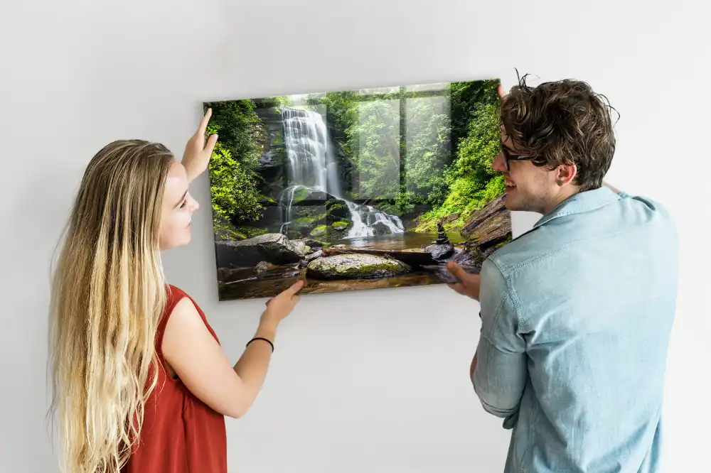 Magnetická tabule na zeď s motivem lesa a vodopádu