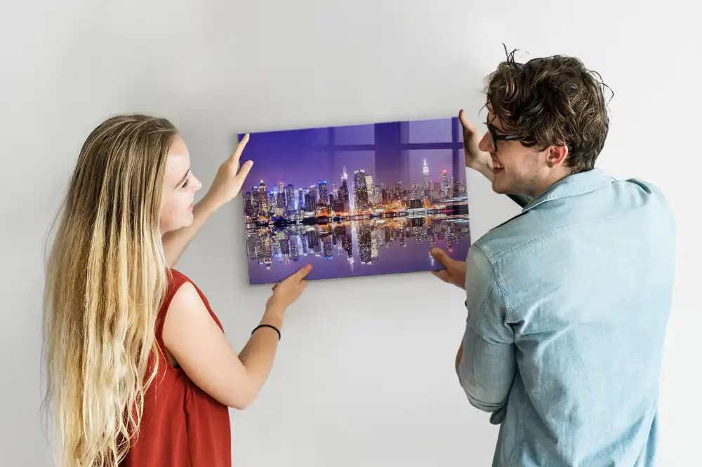 Skleněná magnetická tabule s motivem nočního New Yorku