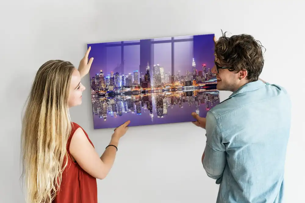 Skleněná magnetická tabule s motivem nočního New Yorku