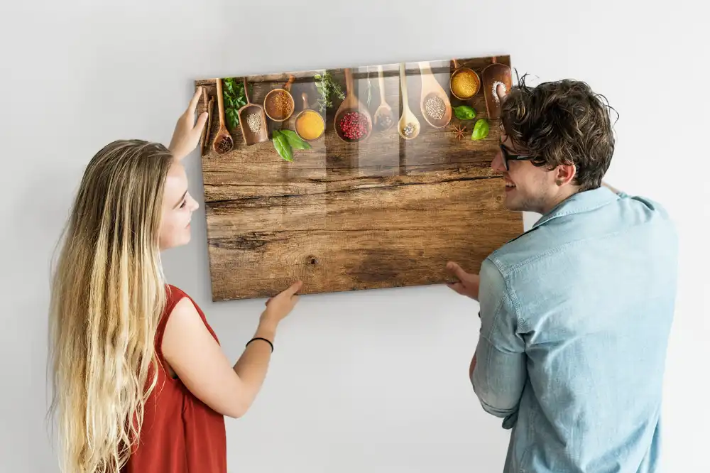 Magnetická tabule na zeď s motivem koření na lžičkách