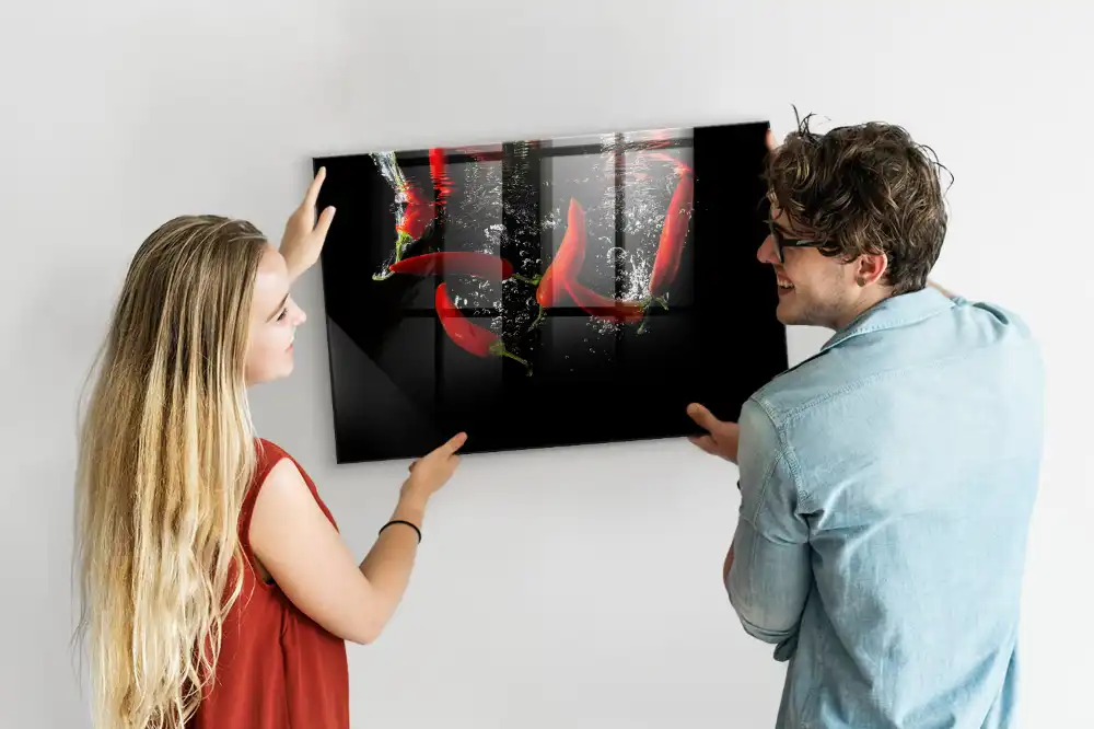 Magnetická nástěnná tabule s motivem paprik ve vodě