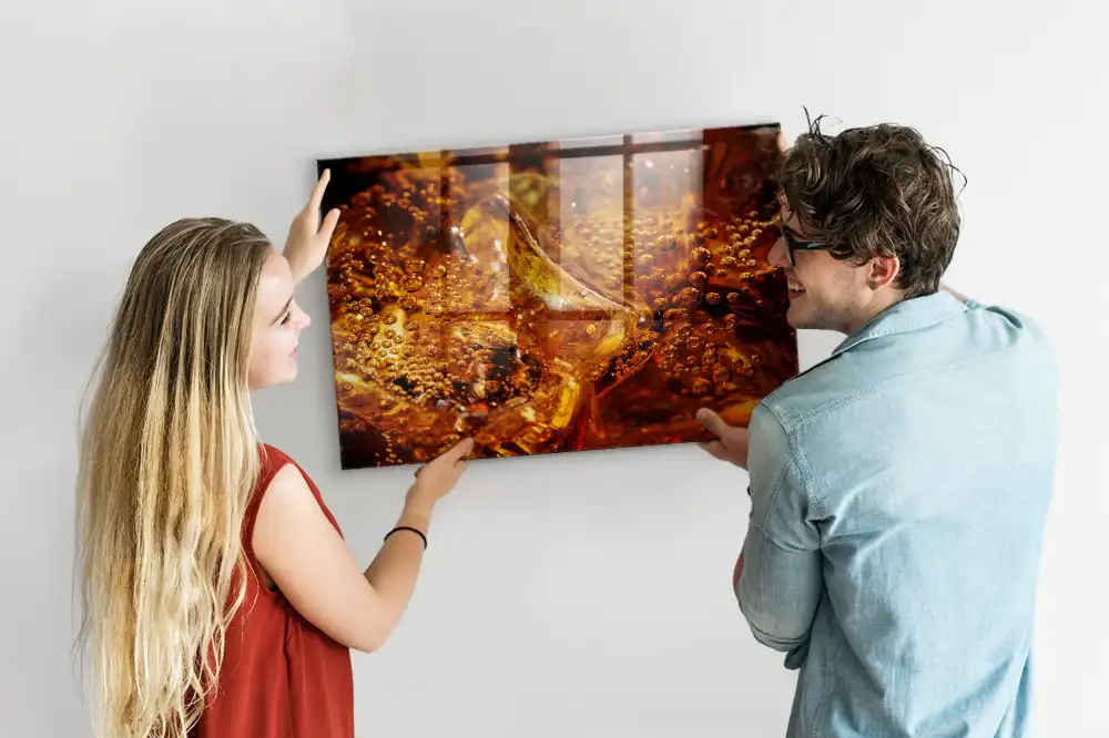 Skleněná magnetická tabule s motivem nápoje