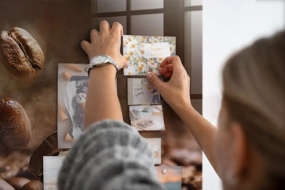 Magnetická tabule na zeď motiv kávová zrna