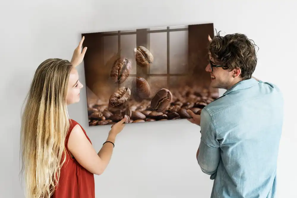 Magnetická tabule na zeď motiv kávová zrna