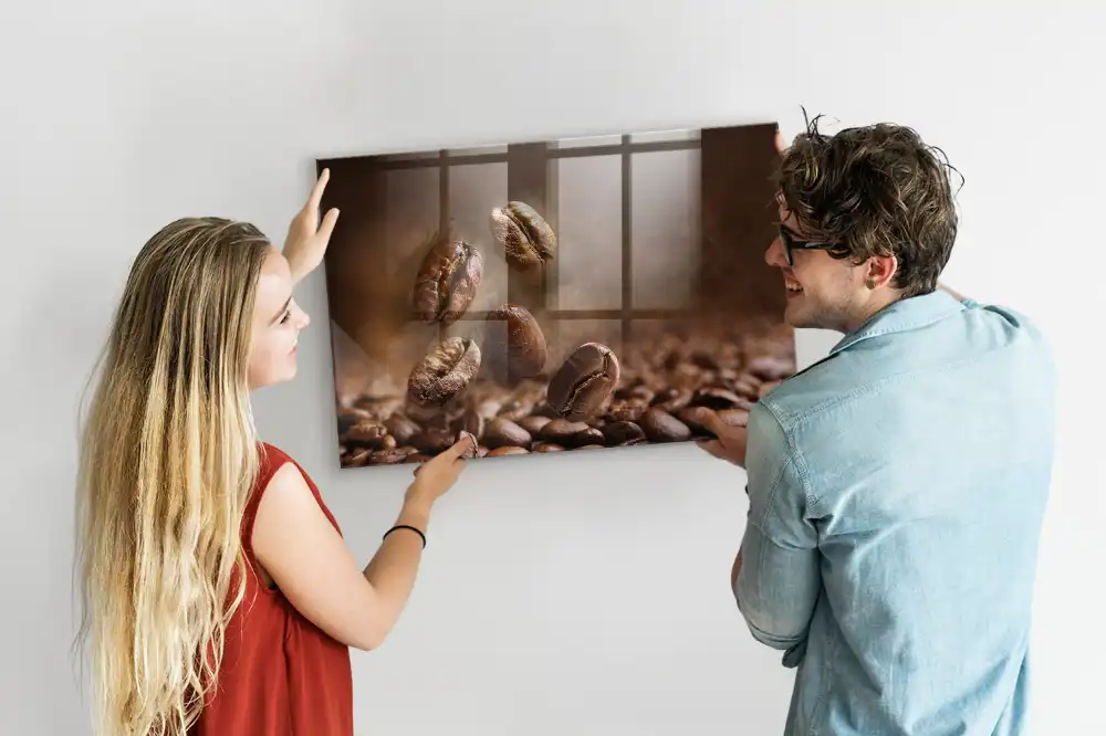 Magnetická tabule na zeď motiv kávová zrna