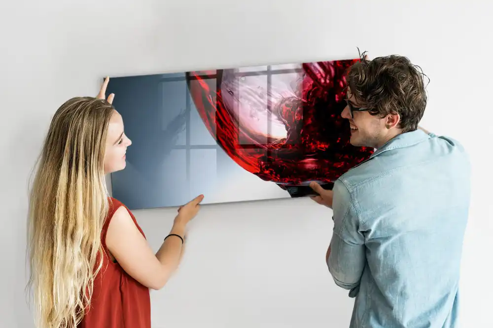Magnetická skleněná tabule s motivem sklenky vína