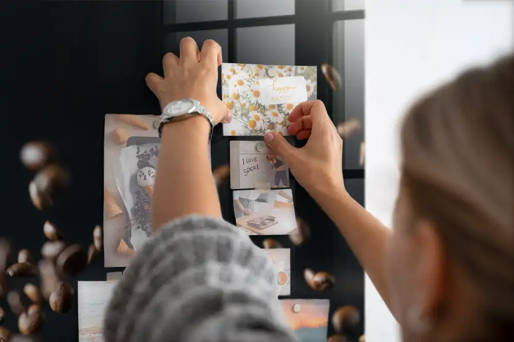 Magnetická tabule na zeď motiv kávová zrna