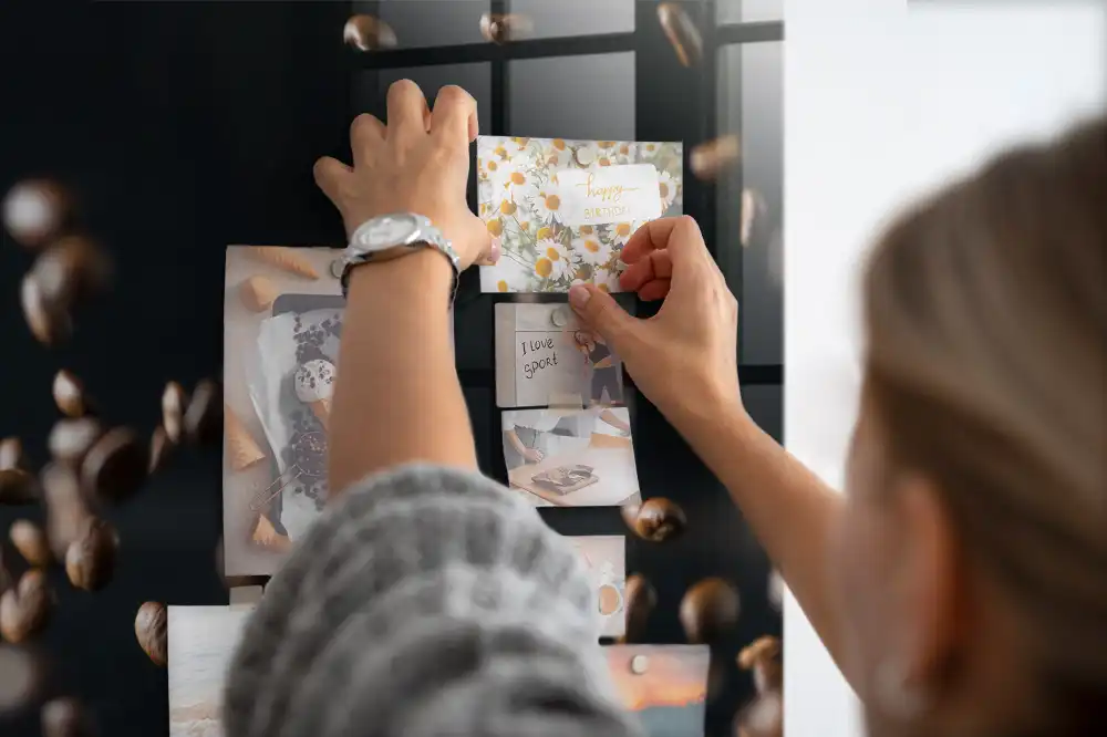 Magnetická tabule na zeď motiv kávová zrna