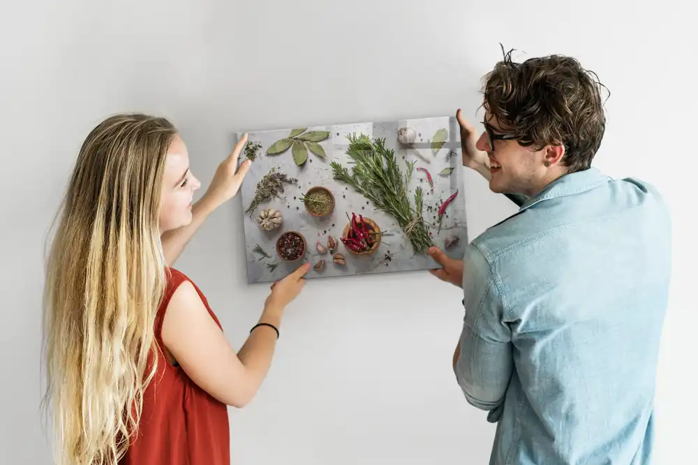 Skleněná magnetická tabule s motivem kořeninových bylin