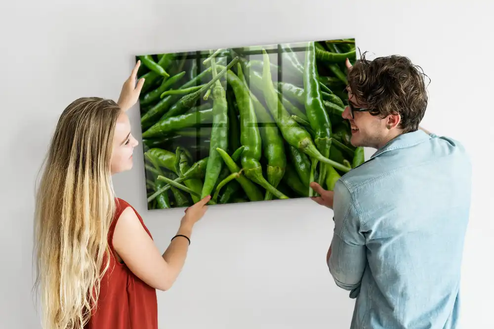 Zelená nástěnná magnetická tabule paprika