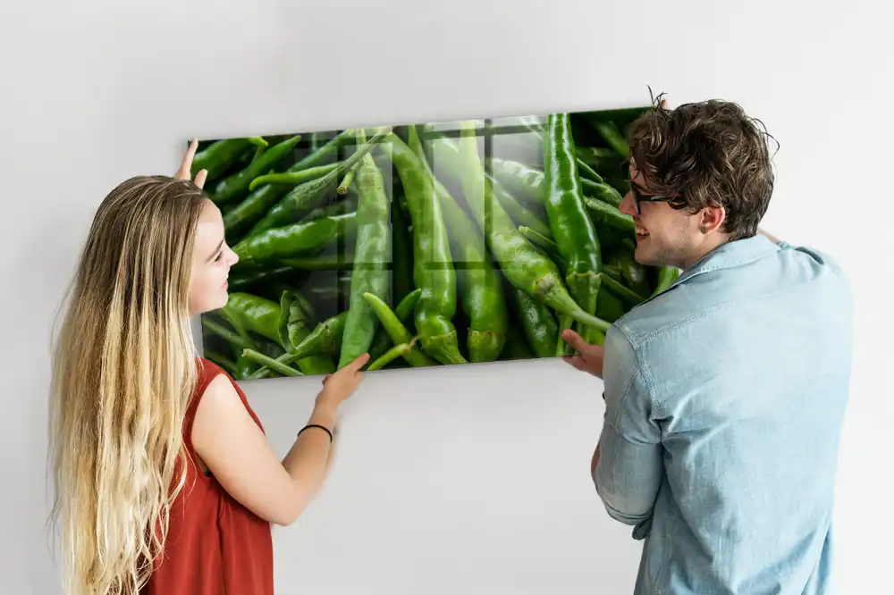 Zelená nástěnná magnetická tabule paprika