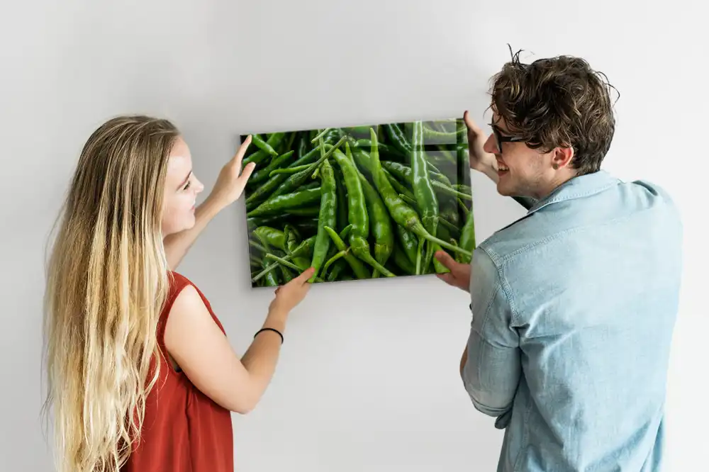 Zelená nástěnná magnetická tabule paprika