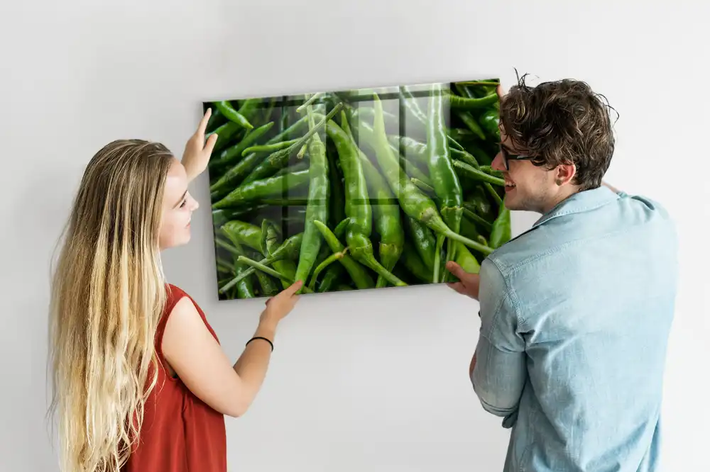 Zelená nástěnná magnetická tabule paprika