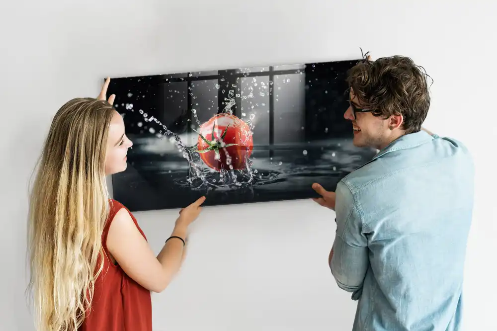 Skleněná magnetická tabule s motivem červené zeleniny