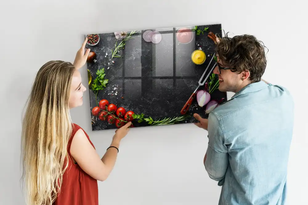 Magnetická tabule na zeď se vzorem zeleniny na kuchyňské lince