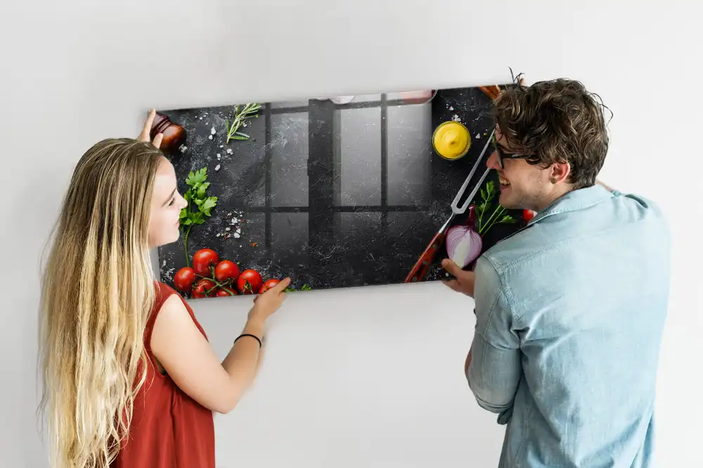 Magnetická tabule na zeď se vzorem zeleniny na kuchyňské lince