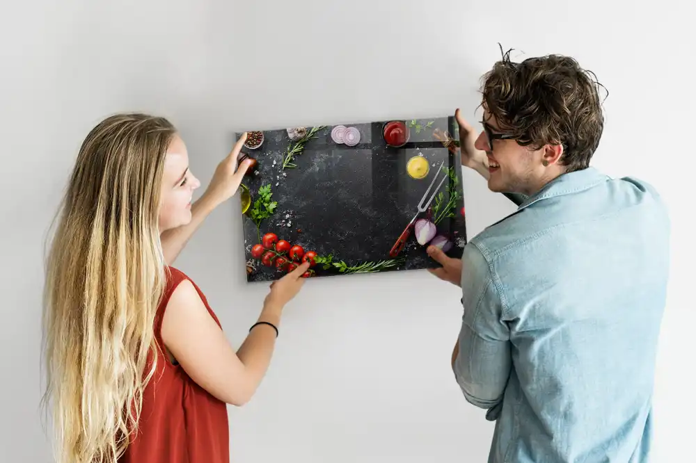 Magnetická tabule na zeď se vzorem zeleniny na kuchyňské lince
