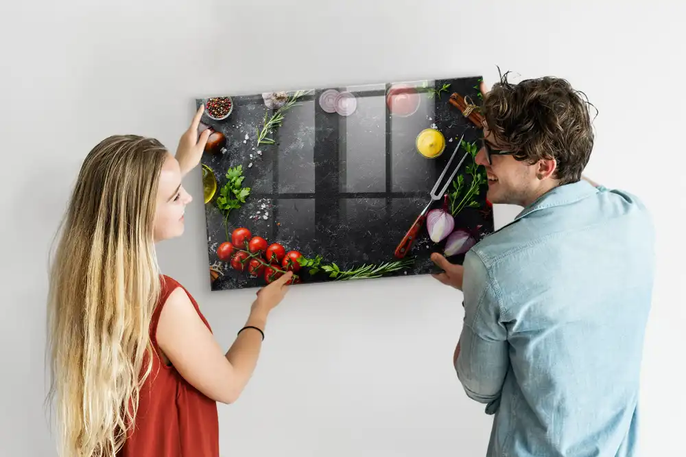 Magnetická tabule na zeď se vzorem zeleniny na kuchyňské lince