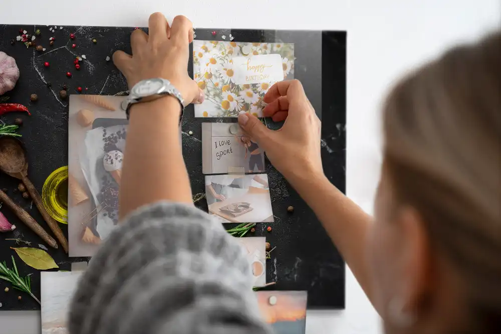 Skleněná magnetická tabule na koření pro kuchyňskou linku