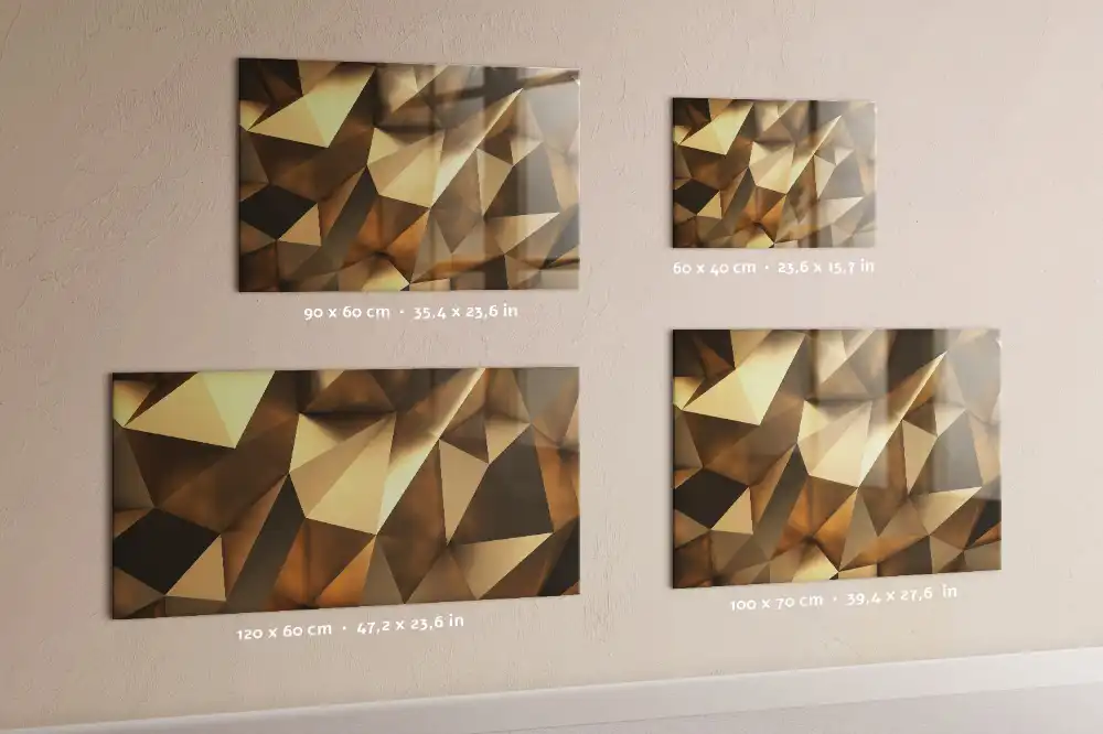 Skleněná magnetická tabule s motivem geometrické abstrakce