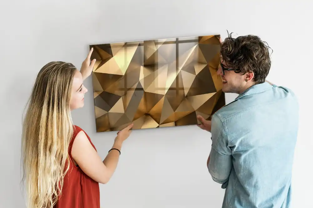 Skleněná magnetická tabule s motivem geometrické abstrakce