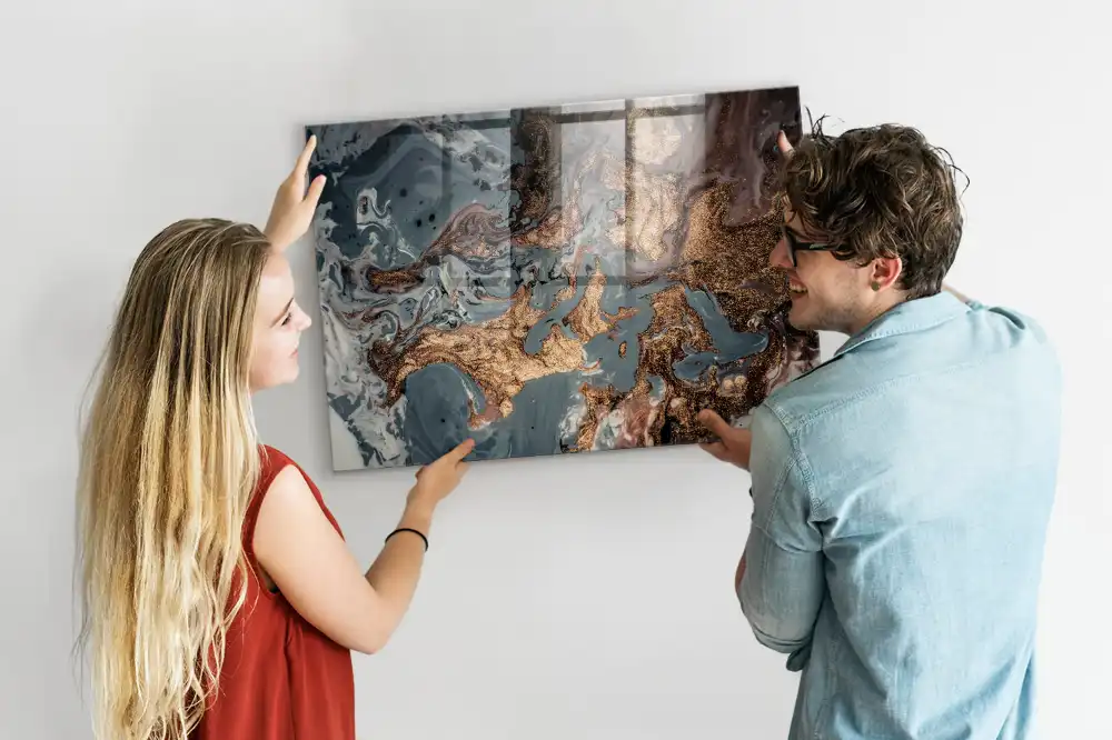 Dekorativní skleněná magnetická tabule s motivem kamene