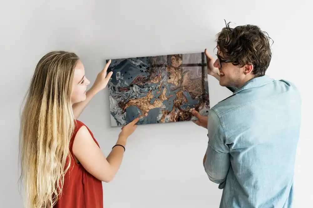 Dekorativní skleněná magnetická tabule s motivem kamene
